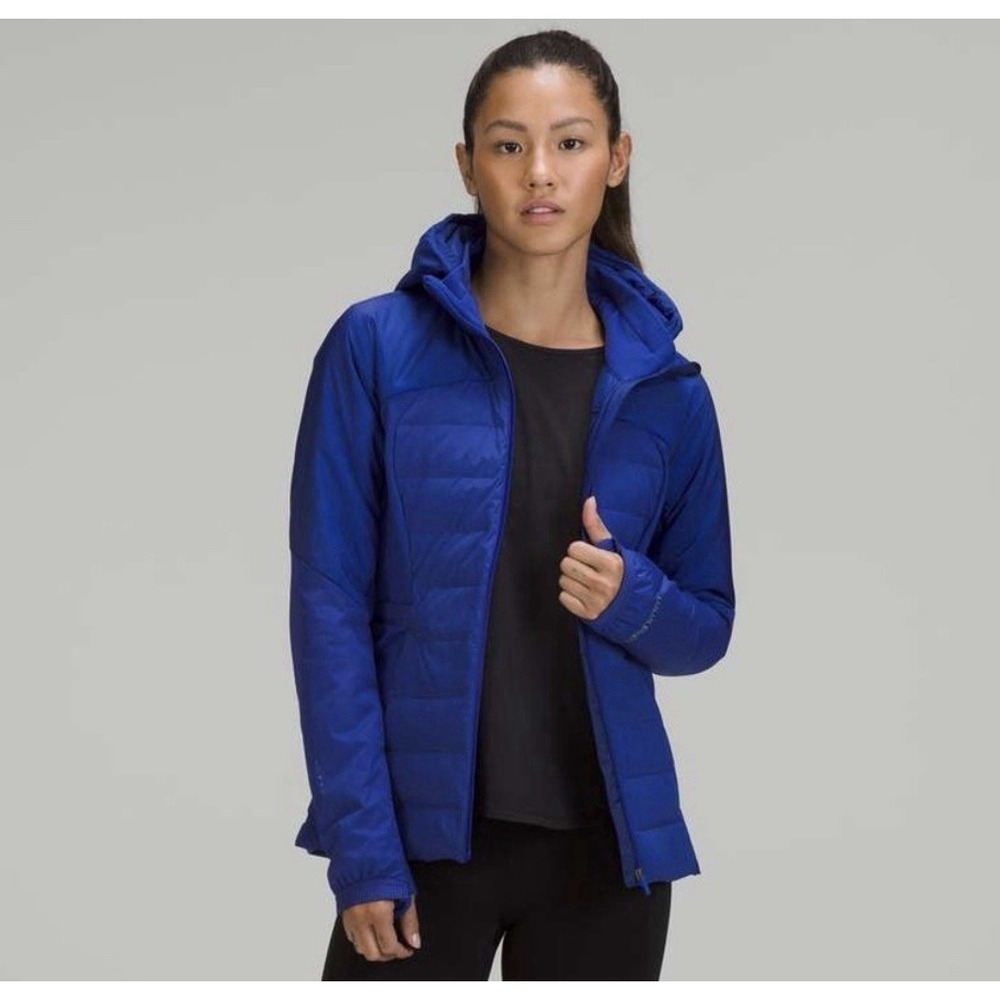 Lululemon Down For It All Jacket Size 14 Large Blue Coat Jacket Athletic Gym - Picture 3 of 11